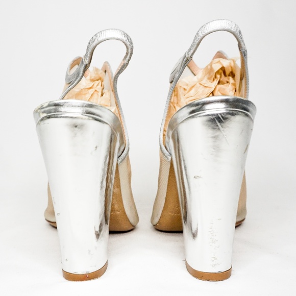 NICHOLAS KIRKWOOD Transparent Silver Mesh Booties - Picture 6 of 8